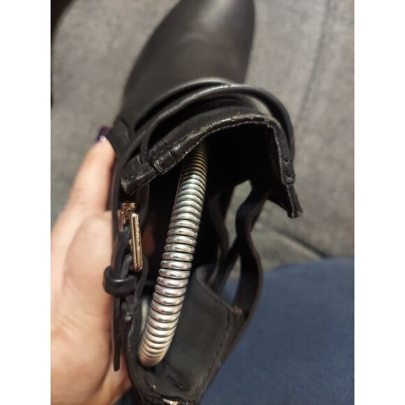 Women Ankle Boots Almond Toe Mid Heel Booties Chunky Block Zip Up Sz 8 M - Picture 10 of 12